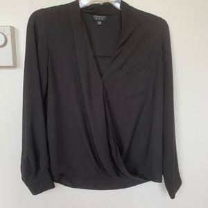 Black wrap blouse